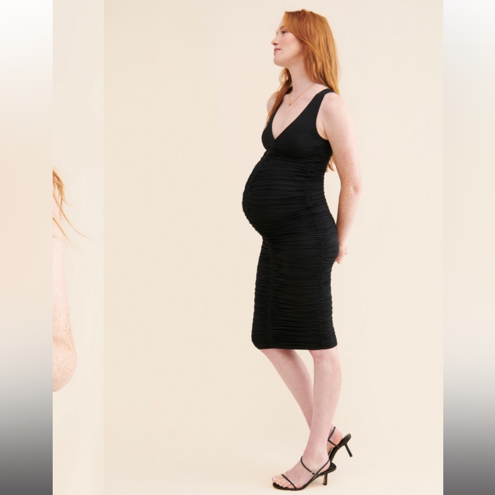 HATCH Maternity Ezra Bodycon Dress black ruched size 2 $298